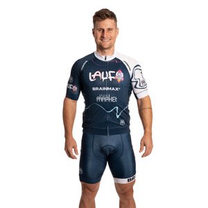 BrainMax LAUF cyklistický set, modrý dres a modré kraťasy se šlemi Velikost: L Modrý cyklistický dres s kraťasy