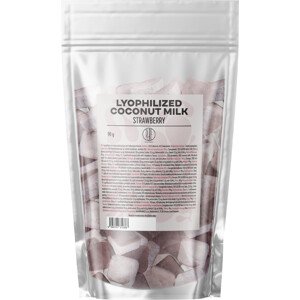 BrainMax Pure Lyophilized Coconut Milk Strawberry, Lyofilizované kokosové mléko, jahoda, 90 g Kostičky z kokosového mléka ochucené lyofilizovanými jahodami