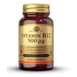 Solgar Vitamín B12, 500 mcg, 50 rostlinných kapslí Doplněk stravy