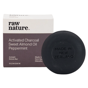 Raw Nature Armpit Detox Bar, Detoxikační tuhé mýdlo s aktivním uhlím, 70 g