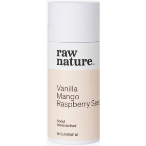 Raw Nature Solid Moisturiser, tuhý hydratační krém, vanilka, mango, malinová semínka, 50 g