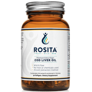 Rosita Extra Virgin Cod Liver Oil, Extra panenský olej z tresčích jater, 90 softgel kapslí Doplněk stravy