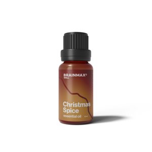 WellMax Christmas Spice Essential Oil, 100% přírodní esenciální olej, 10 ml Rozmarýn, geránium, skořice a pomeranč pro hřejivou zimní atmosféru a pohodu.