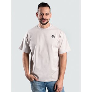 BrainMax pánské bavlněné triko, krémové Velikost: XL Tričko s krátkým rukávem pro muže ze 100% bavlny