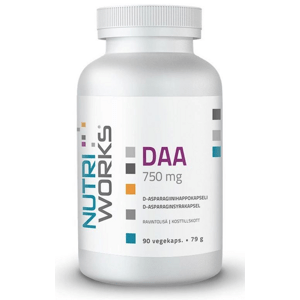 NutriWorks DAA, 750 mg, 90 rostlinných kapslí Doplněk stravy