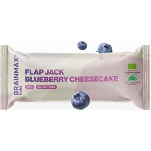 BrainMax Pure Flapjack, Blueberry Cheesecake, BIO, 65 g Nutričně vyvážená BIO svačina s vysokým obsahem vlákniny a komplexních sacharidů / *CZ-BIO-001 certifikát