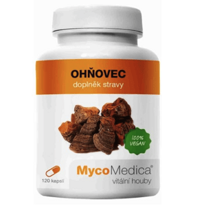 MycoMedica Ohňovec, extrakt, 400 mg, 120 rostlinných kapslí Doplněk stravy