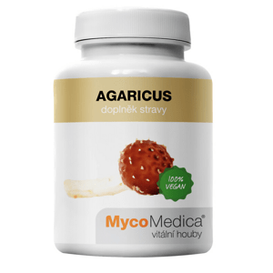 MycoMedica Agaricus, extrakt, 500 mg, 90 rostlinných kapslí Doplněk stravy