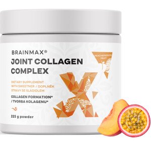 BrainMax Joint collagen komplex, broskev-marakuja, 225 g Komplex s patentovaným kolagenem pro podporu kloubů a kostí, 30 dávek, doplněk stravy