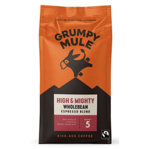 Grumpy Mule High & Mighty Wholebean Coffee, 100 % Arabica, zrnková káva, BIO, 200 g *CZ-BIO-001 certifikát