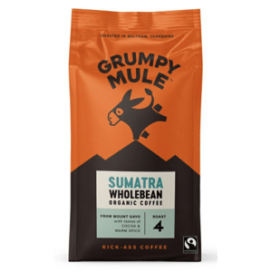 Grumpy Mule Sumatra Wholebean Coffee, 100% Arabica, zrnková káva, BIO, 200 g *CZ-BIO-001 certifikát