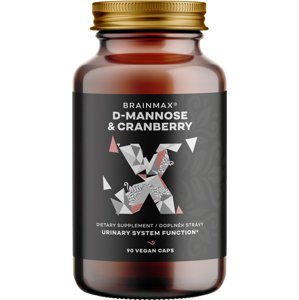 BrainMax D-Mannose & Cranberry, D-Manóza & Brusinka, 90 rostlinných kapslí Ideální podpora činnosti močové soustavy, silný antioxidant, doplněk stravy