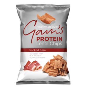 Gam's GAM’S Proteinové čočkové lupínky s příchutí uzené šunky, 65 g