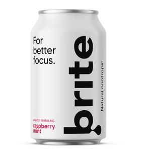Brite Natural Energy Drink Rapsberry Mint, Energetický sycený nápoj, Malina a máta, 330 ml
