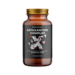 BrainMax Astaxanthin Complex, 60 rostlinných kapslí BIO astaxanthin, lutein, zeaxanthin, lykopen, nejsilnější antioxidanty, doplněk stravy