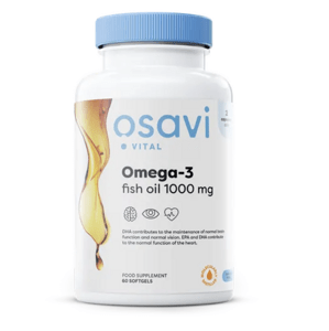 Osavi Omega-3 fish oil, rybí olej, 1000 mg, 60 softgel kapslí Doplněk stravy