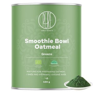 BrainMax Pure Ovesná kaše, greens, BIO, 400 g Zdravá snídaně s bezlepkovou smoothie bowl kaší/ *CZ-BIO-001 certifikát