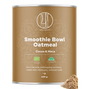 BrainMax Pure Ovesná kaše, maca a kakao, BIO, 400 g Zdravá snídaně s bezlepkovou smoothie bowl kaší/ *CZ-BIO-001 certifikát