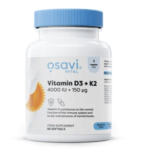 Osavi - Vitamin D3 + K2, 4000 IU + 150 mcg, 60 softgel kapslí Doplněk stravy