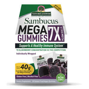 Nature's Answer Sambucus Mega Gummies, gumové bonbóny, černý bez,  30x 5 g Doplněk stravy