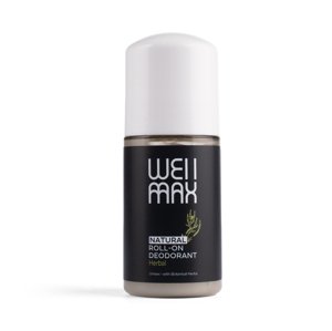 WellMax Natural Roll-on Deodorant, přírodní kuličkový deodorant, unisex, bylinkový, 50 ml Přírodní deodorant s extrakty z bylin, bez obsahu alkoholu a sody