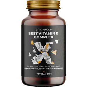 BrainMax Best Vitamin E Complex, Tokotrienoly v přírodní formě, 90 rostlinných kapslí Nejsilnější forma vitamínu E, 50x silnější než běžný vitamín E, 90 dávek, doplněk stravy