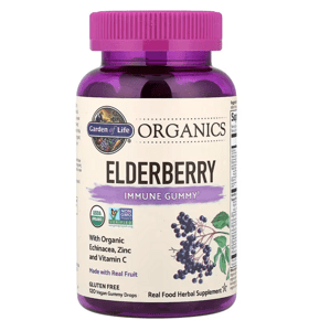 Garden of Life Organics Elderberry Immune Gummies, černý bez, 120 gumových bonbónů Doplněk stravy