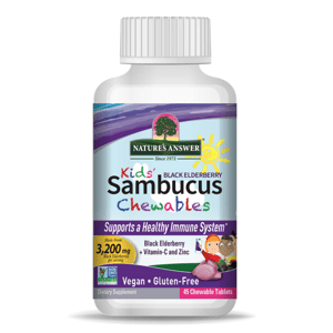 Nature's Answer Kid's Sambucus Chewables, žvýkací tablety pro děti, extrakt z černého bezu, 45 ks Doplněk stravy