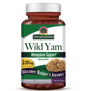 Nature's Answer Wild Yam, extrakt, 220 mg, 60 rostlinných kapslí Doplněk stravy