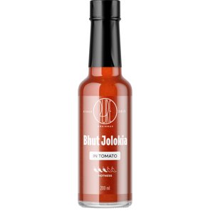 Pálivá rajčatová omáčka s chilli papričkou Bhut Jolokia Pálivá omáčka z rajčat s chilli papričkou Bhut Jolokia a směsí koření