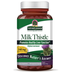 Nature's Answer Milk Thistle, Ostropestřec mariánský, extrakt, 120 rostlinných kapslí Doplněk stravy