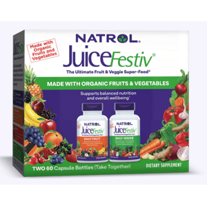 Natrol JuiceFestiv® Daily Fruit & Veggie Capsules, Ovoce a Zelenina, 2 x 60 kapslí Doplněk stravy