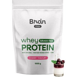 BrainMax Grass-fed Whey Protein, Třešňový jogurt, 1000 g Mikrofiltrovaný nedenaturovaný protein z mléka krav krmených trávou, 28 dávek, doplněk stravy