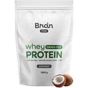 BrainMax Grass-fed Whey Protein, Kokos, 1000 g Mikrofiltrovaný nedenaturovaný protein z mléka krav krmených trávou, 28 dávek, doplněk stravy