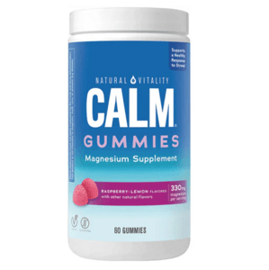 Natural Vitality Calm Gummies Magnesium, hořčík, malina a citron, 60 gumových bonbónů Doplněk stravy