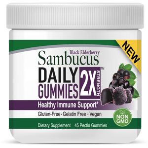 Nature's Answer Sambucus Daily Gummies, černý bez, 45 gumových bonbónů Doplněk stravy