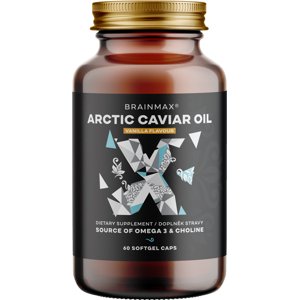 BrainMax Arctic Caviar Oil, 60 softgel kapslí Prémiový zdroj omega 3 z rybího kaviáru s vanilkovou příchutí, 30 dávek, doplněk stravy