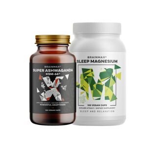 Sada doplňků stravy pro duševní zdraví a relaxaci Doplňky stravy pro duševní zdraví a relaxaci - Sleep magnesium + Ashwagandha