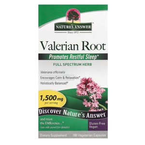 Nature's Answer Valerian Root, Kozlík lékařský, 1500 mg, 180 kapslí Doplněk stravy