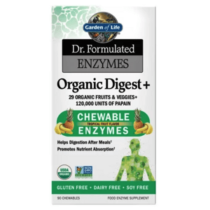 Garden of Life Enzymes Organic Digest+ Gummies, podpora trávení, 90 žvýkacích tablet Doplněk stravy