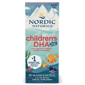 Nordic Naturals Children's DHA'xtra fish oil, Omega-3 rybí olej pro děti, lesní plody, 880 mg, 60 ml Doplněk stravy