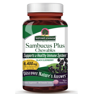 Nature's Answer Sambucus Plus Chewables, černý bez, 60 žvýkacích tablet Doplněk stravy