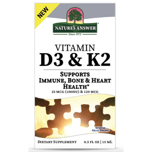 Nature's Answer Vitamin D3 & K2, tekutý, 15 ml