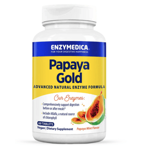 Enzymedica Papaya Gold, Trávící enzymy, papája s mátou, 60 tablet Doplněk stravy