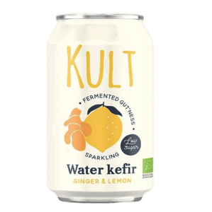 Kult Water Kefir, vodní kefír, zázvor a citron, BIO, 330 ml