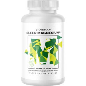 BrainMax Sleep Magnesium®, 320 mg, 50 kapslí (Hořčík, GABA, L-theanin, Vitamín B6, šťáva z višně) Komplex pro zdravý spánek, relaxaci a rychlé usínání, doplněk stravy