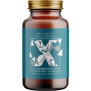 BrainMax Zinc Complex, Zinek, Selen, Měď a Kurkuma, 50 rostlinných kapslí Doplněk stravy