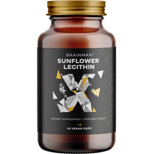 BrainMax  Sunflower Lecithin, slunečnicový lecitin, 90 rostlinných kapslí Fosfatidylserin z NON-GMO slunečnice, doplněk stravy