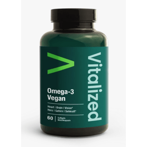 Vitalized Omega-3 Vegan, olej z mořských řas, 60 softgel kapslí Doplněk stravy