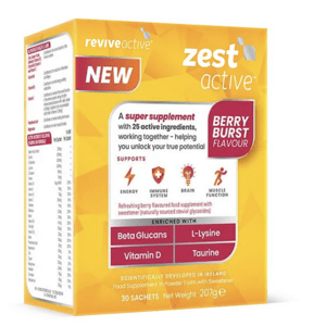 Revive Active Zest Active, podpora imunity a energie, lesní plody, 30 sáčků Doplněk stravy